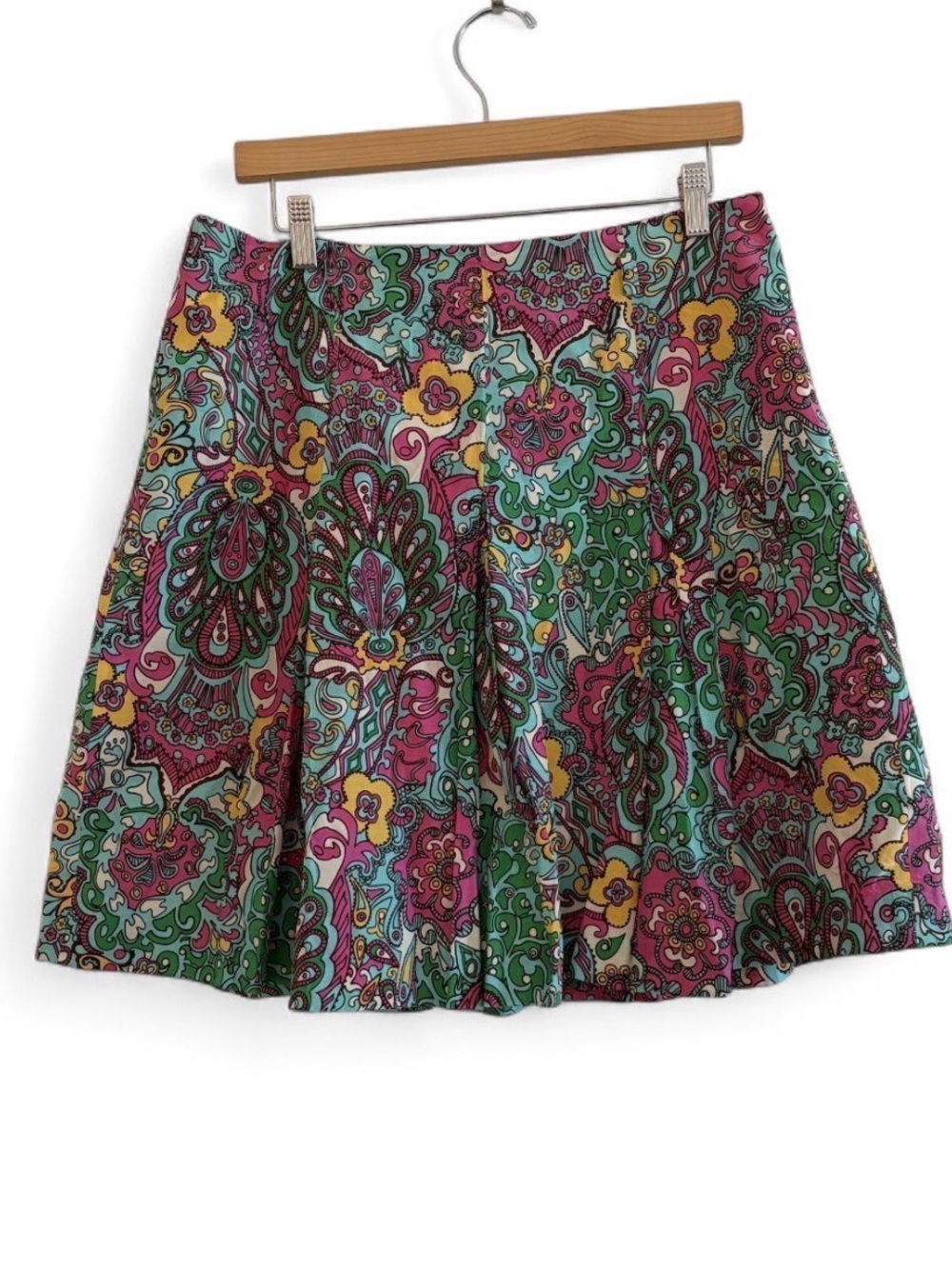 Vintage Lilly Pulitzer Multi-Color Paisley A-Line Silk Skirt